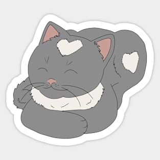 Cute Cat with Hearts Sticker